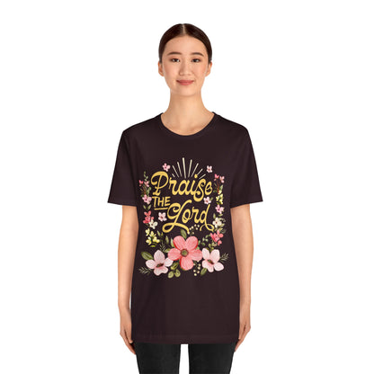 Praise the Lord Shirt – Christian Worship Groovy Retro Daisy Floral Faith Tee