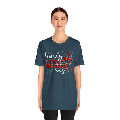 Merry Christmas Cross Shirt – Christian Buffalo Plaid Family Pajama Tee
