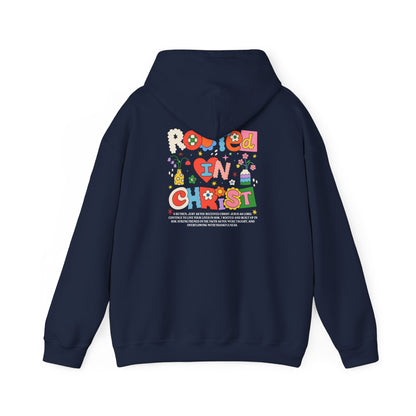 Rooted in Christ Hoodie – Floral Wildflowers Grow in Grace Christian Pullover
