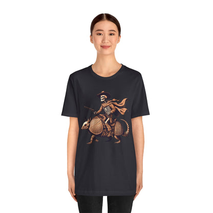 Cowboy Skeleton Riding Armadillo Shirt – Howdy Western Texas Rodeo Tee