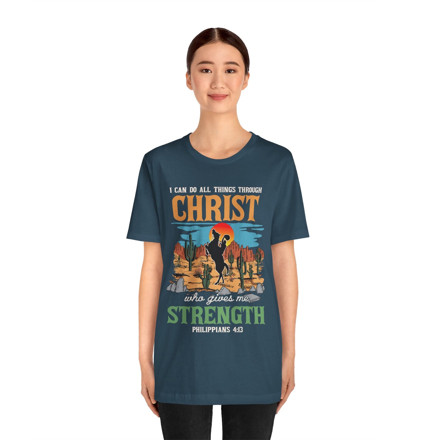 I Can Do All Things Through Christ Shirt – Western Rodeo Christian Tee