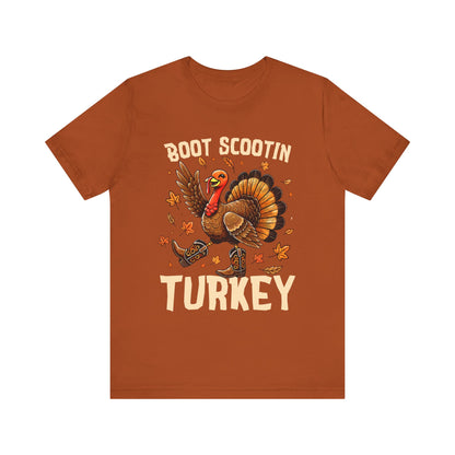 Boot Scootin’ Turkey Shirt – Funny Western Cowboy Thanksgiving Rodeo Tee