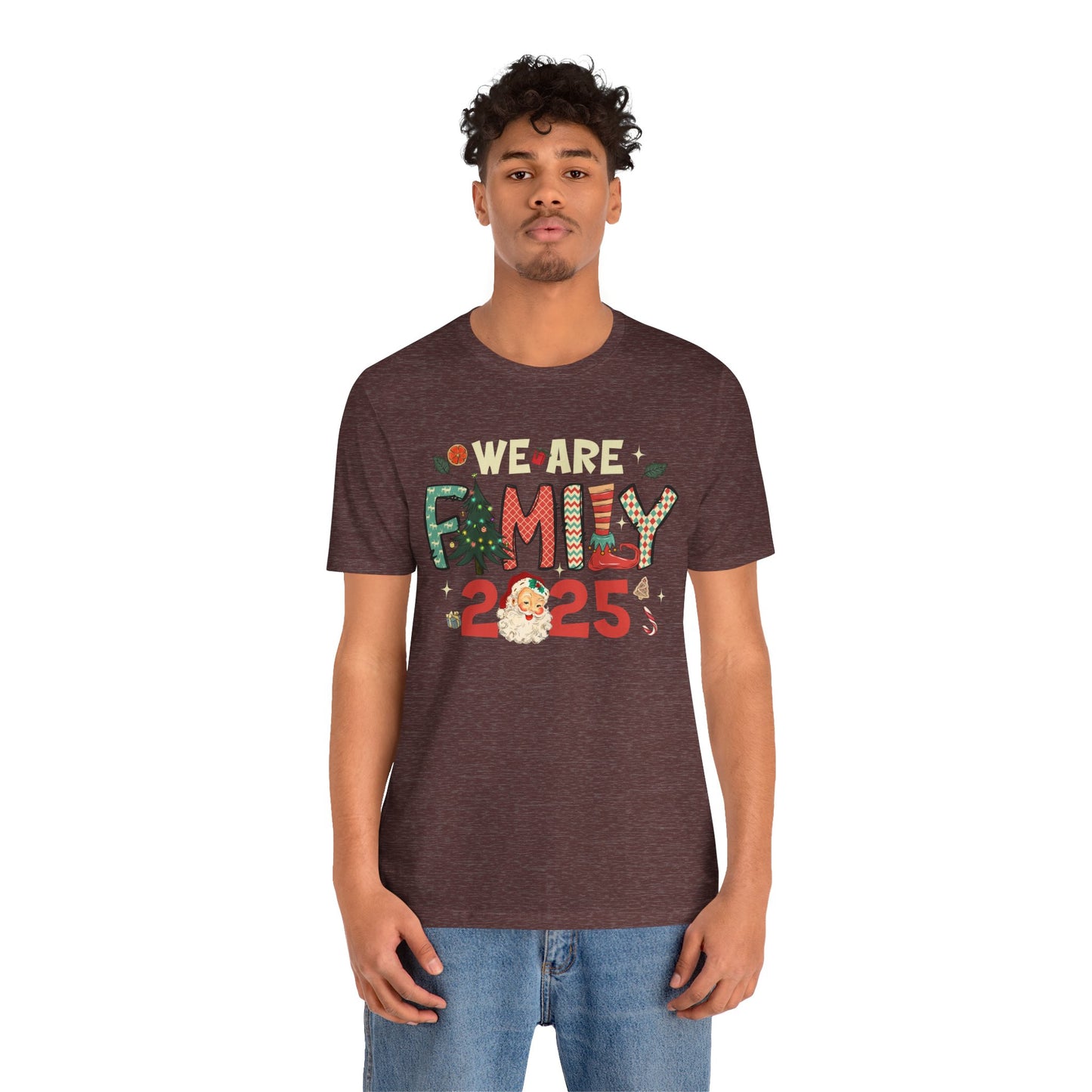 Vintage We Are Family Christmas Shirt – Retro Santa & Tree Matching Holiday Tee