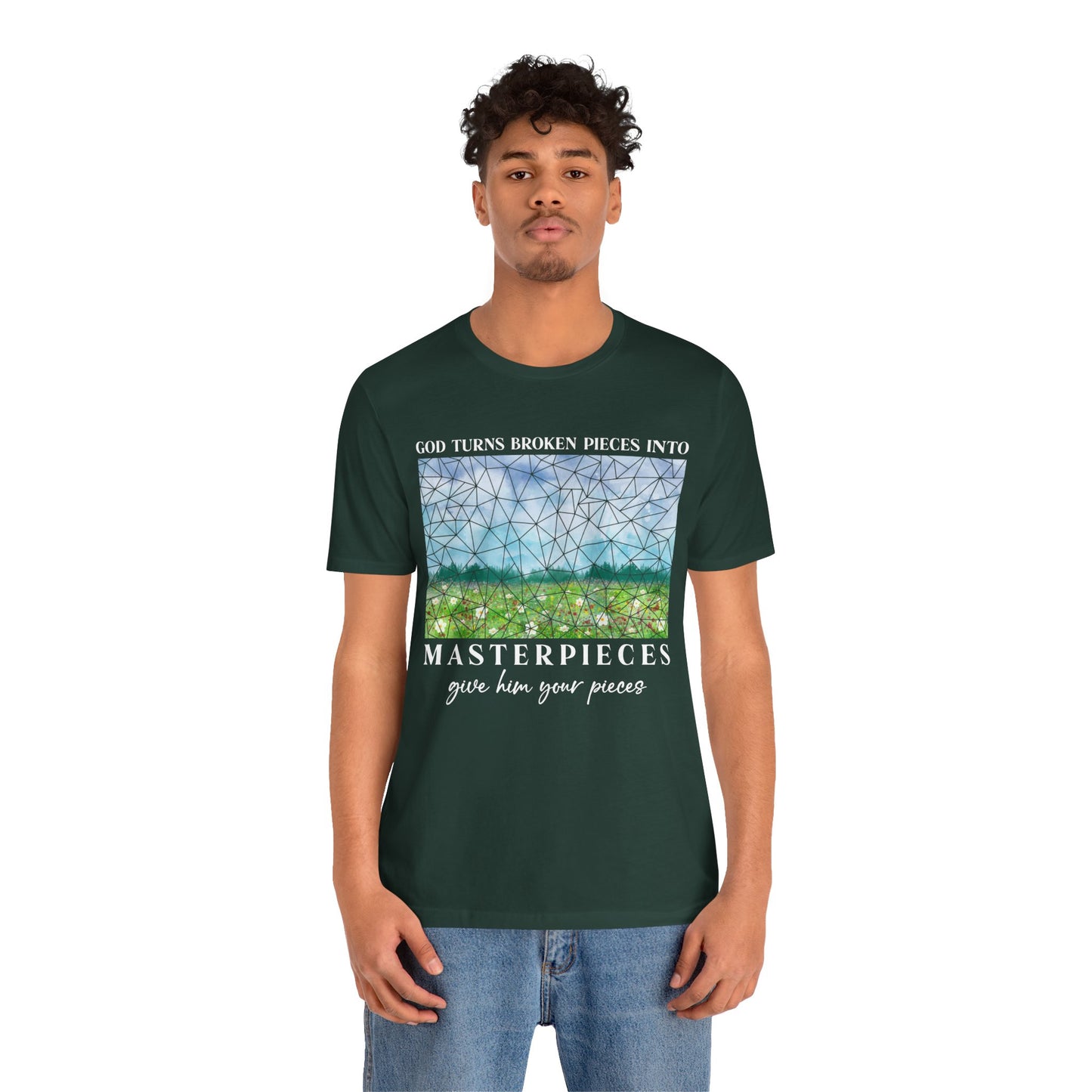 God Turns Broken Pieces Into Masterpieces Shirt – Christian Encouragement Tee