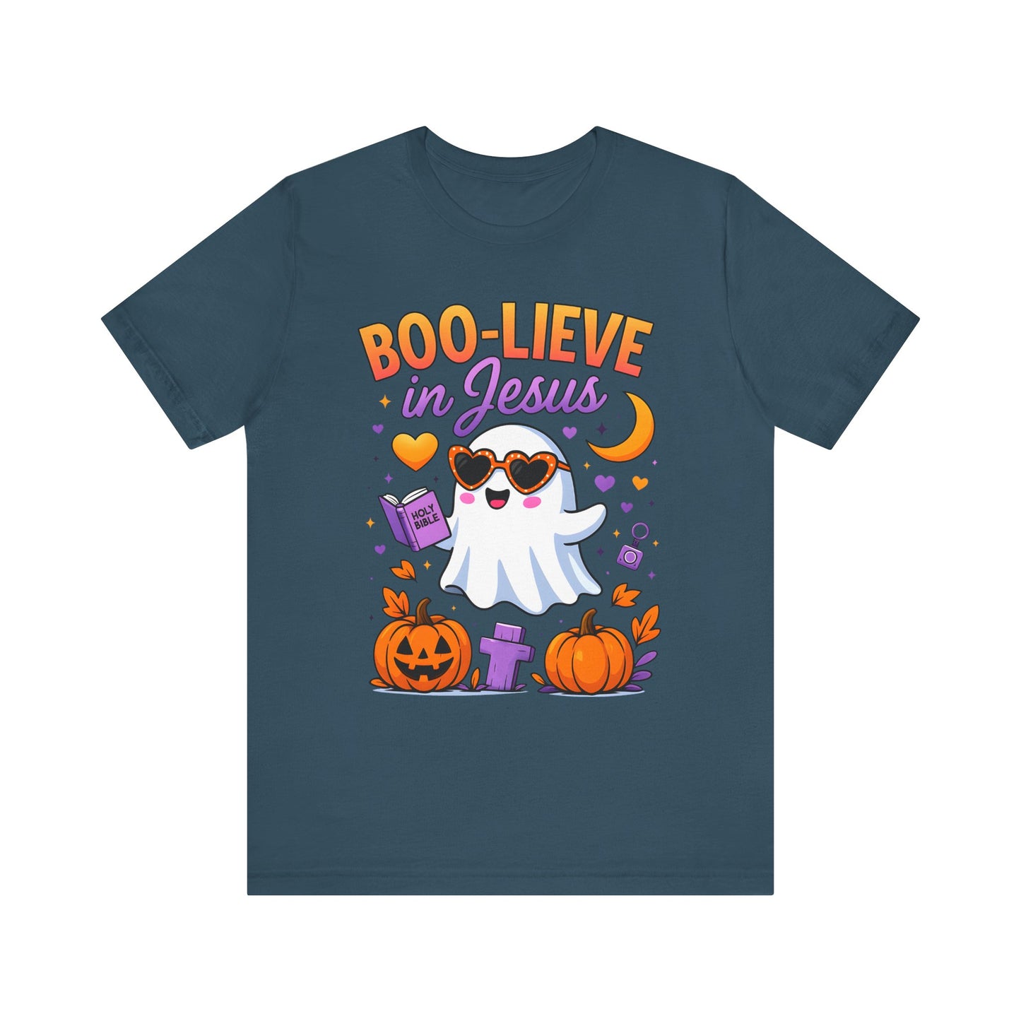 Boo-lieve in Jesus Shirt – Pastel Ghost Funny Christian Halloween Faith Tee
