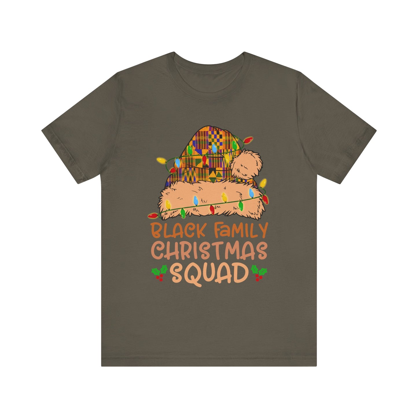 Black Family Christmas Squad Shirt – Kente Santa Hat African Heritage Holiday Tee