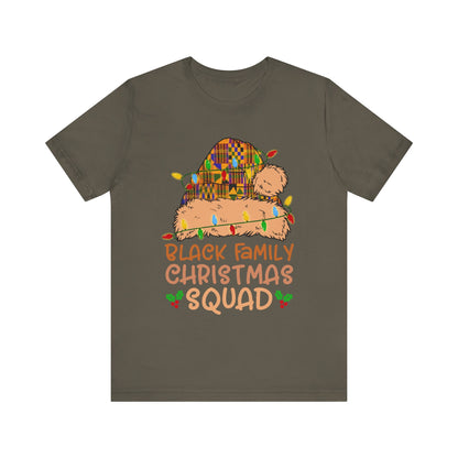 Black Family Christmas Squad Shirt – Kente Santa Hat African Heritage Holiday Tee
