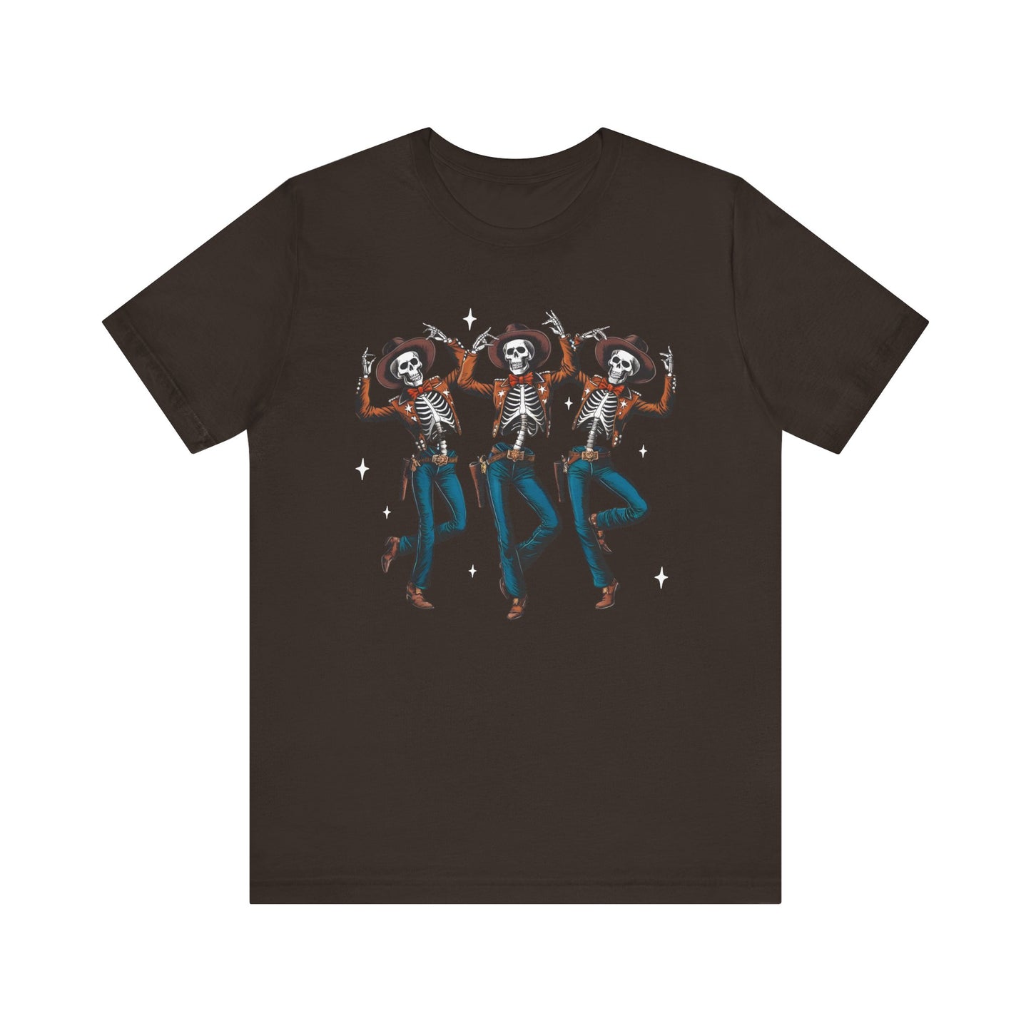 Halloween Western Dancing Skeletons Cowboy Creepy Country T-Shirt