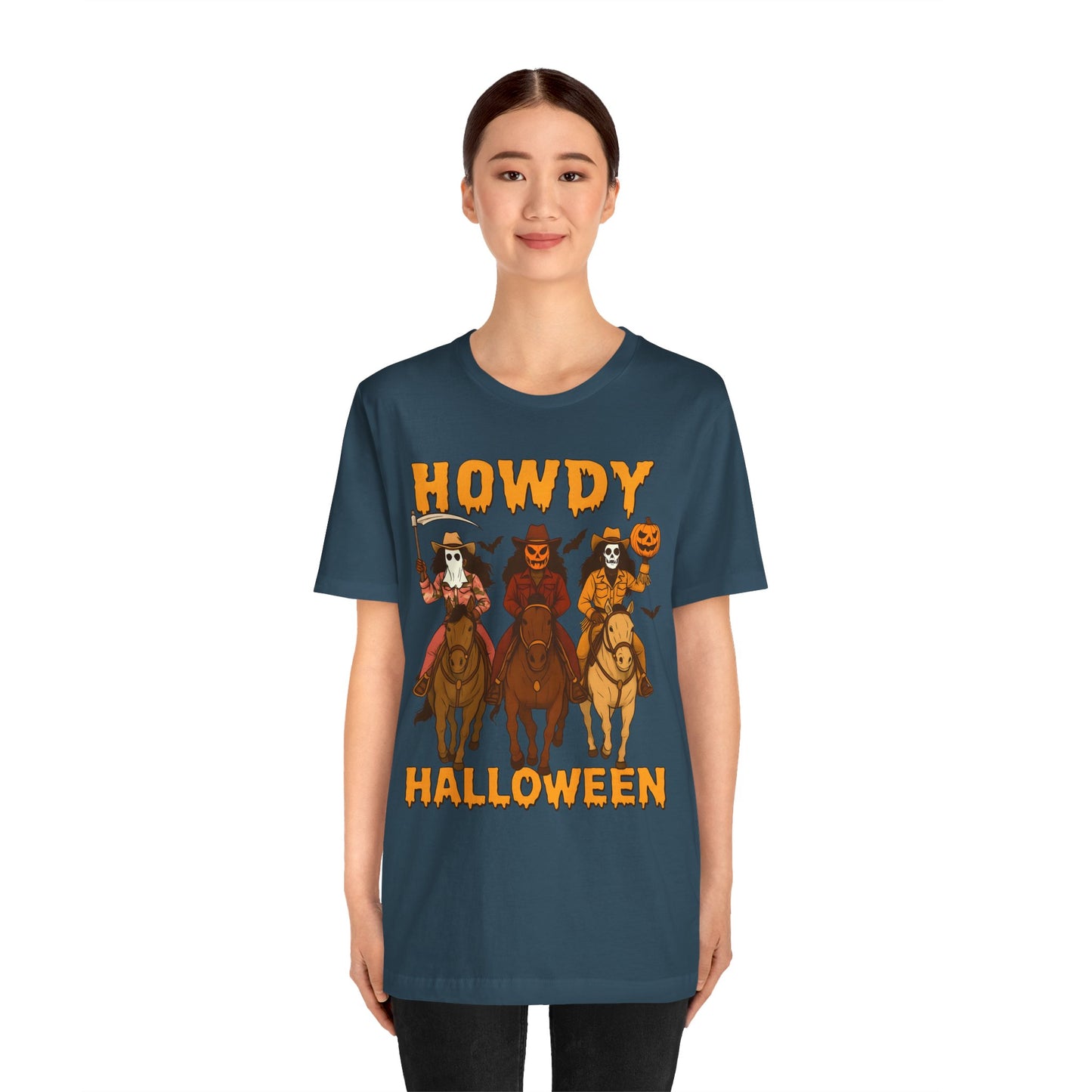 Howdy Halloween Shirt – Spooky Western Skeleton Cowboy Riders Tee, Funny Rodeo Fall Outfit