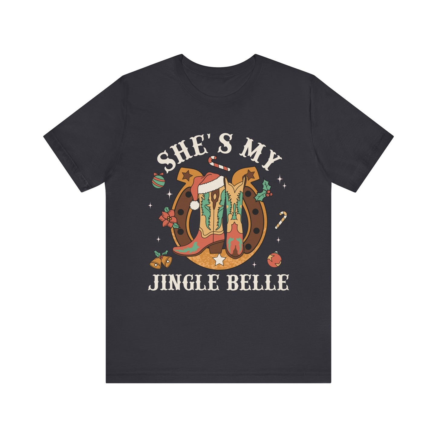 She’s My Jingle Bell Shirt – Cute Western Cowboy Cowgirl Matching Christmas Tee