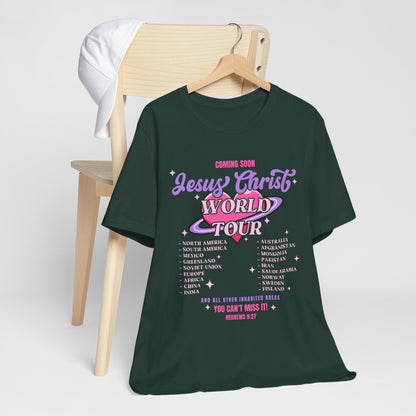 Jesus Christ World Tour Shirt – End Times Inspired Christian Coming Soon Tee
