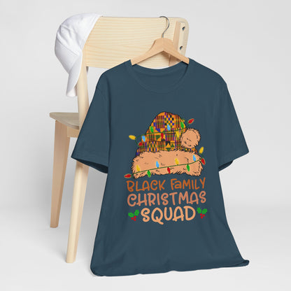 Black Family Christmas Squad Shirt – Kente Santa Hat African Heritage Holiday Tee