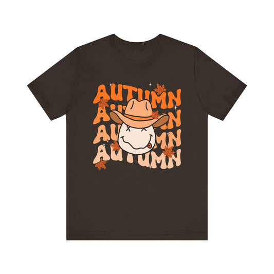 Retro Groovy Fall Shirt – Vintage 70s Smile Face Pumpkin Halloween Tee