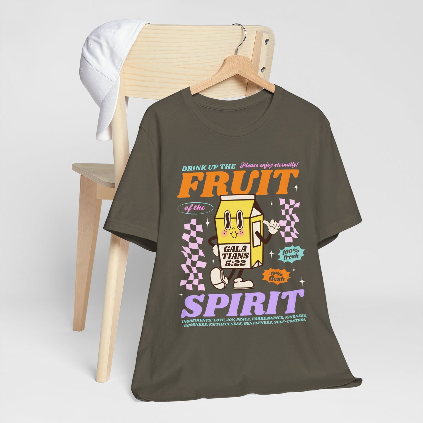 Christian Fruit Shirt – Drink Up Milk Bottle Faith Graphic Tee
