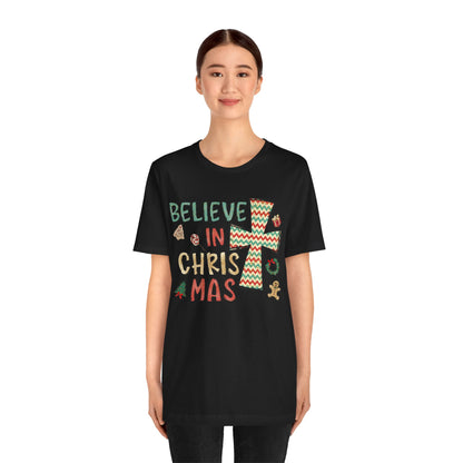 Believe in Christ-Mas Shirt – Retro Christian Jesus Vintage Holiday Faith Tee
