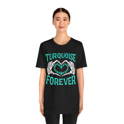 Western Turquoise Forever Shirt – Gemstone Skeleton Hand Heart Rodeo Tee
