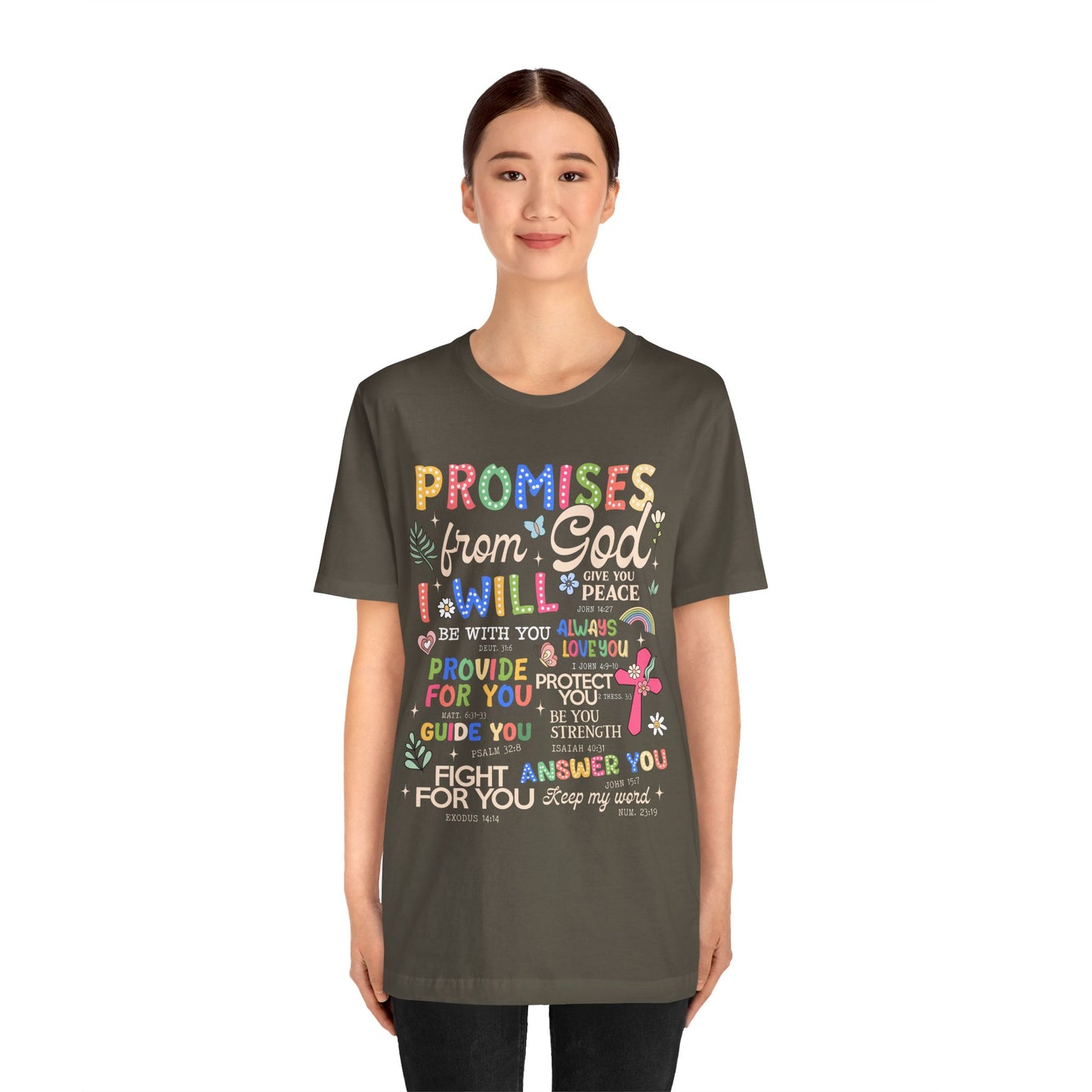 Promises From God Shirt – Christian Women’s Bible Verse Cross Faith Scripture Tee