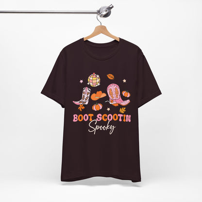 Boot Scootin Spooky Howdy Western Halloween Thanksgiving T-Shirt, Retro Cowgirl Fall Tee
