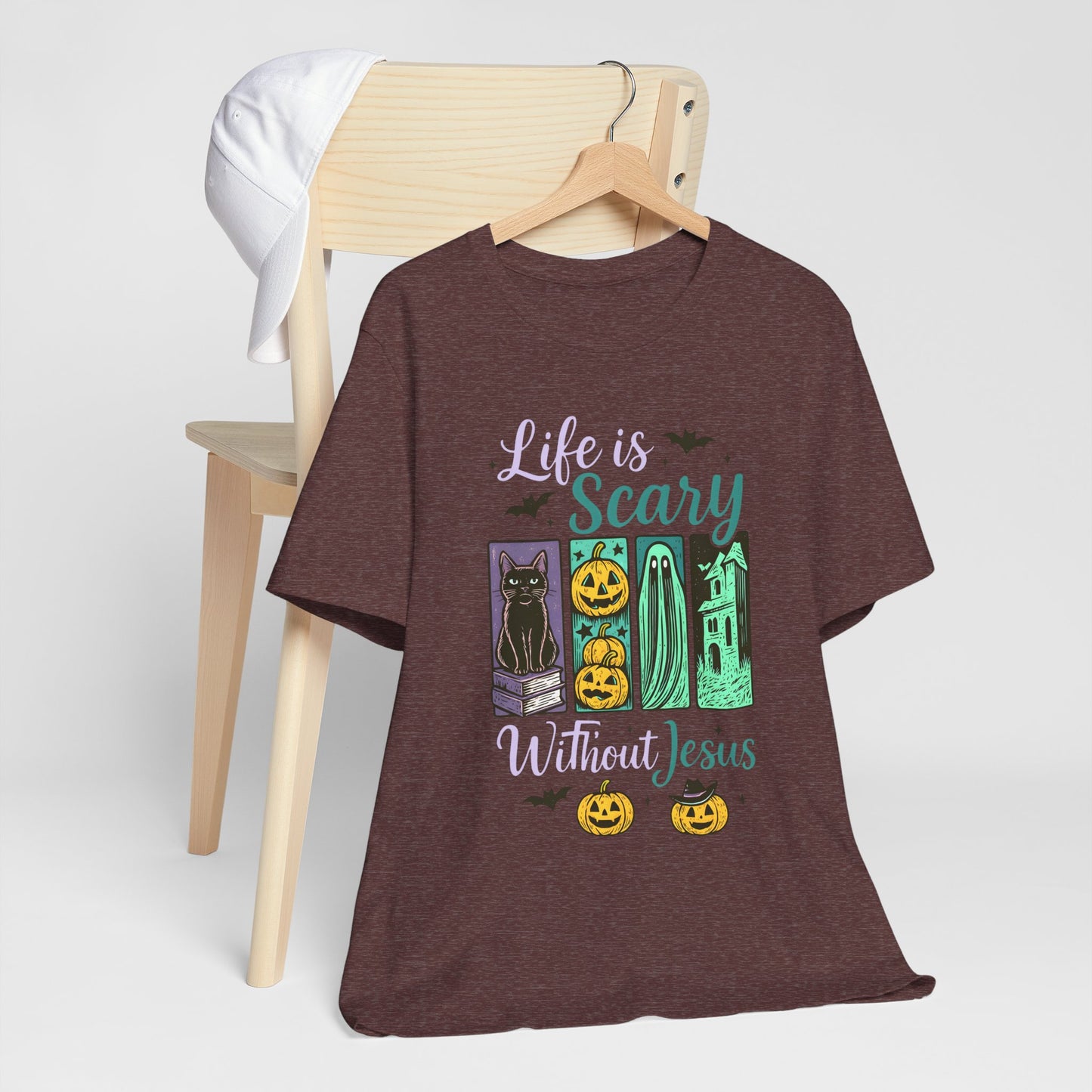 Life Is Scary Without Jesus Shirt – Christian Retro Halloween Faith Tee