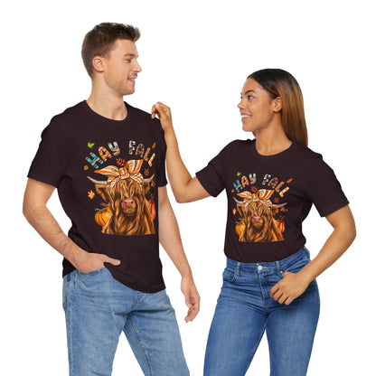 Hay Fall Highland Cow Shirt – Thankful Heifer Cute Farm Girl Thanksgiving Tee