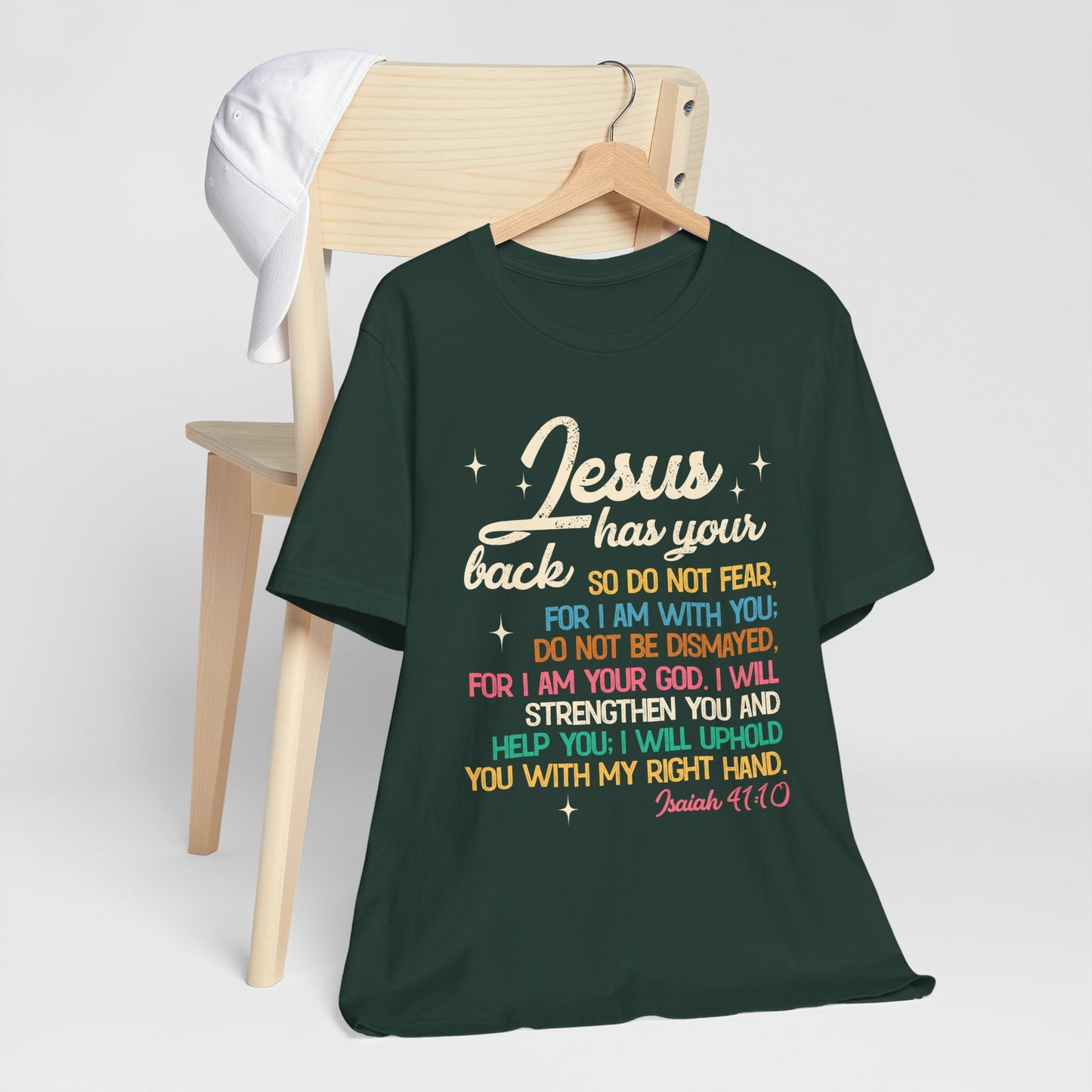 Jesus Has Your Back Shirt – Christian Bible Verse Encouraging Faith Scripture Tee