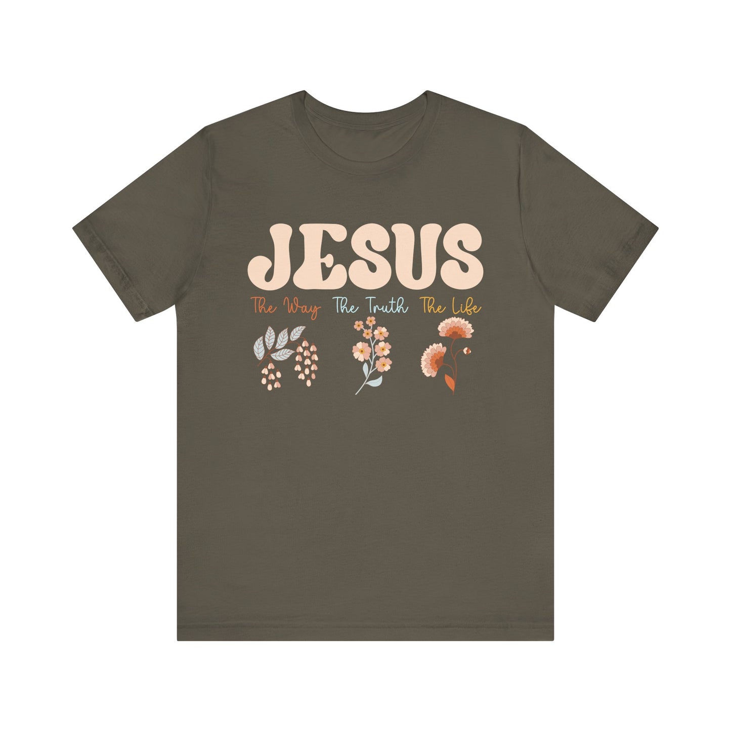 Jesus The Way The Truth The Life Shirt – Groovy Floral John 14:6 Christian Tee