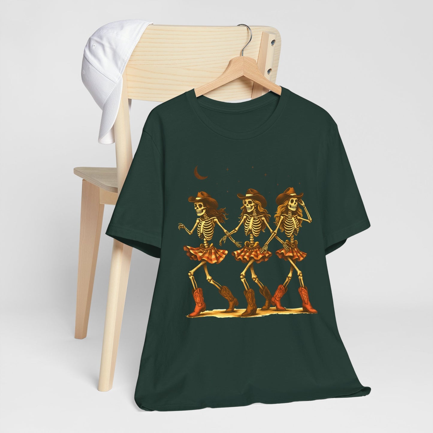 Skeleton Cowgirls Shirt Line Dancing Western Halloween Rodeo Tee