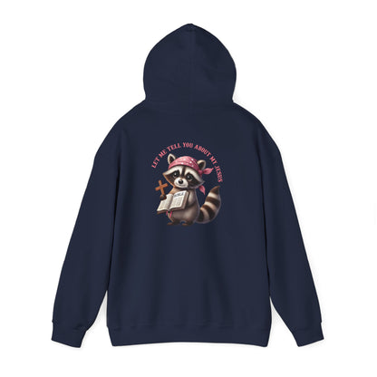 Let Me Tell You About My Jesus Hoodie – Cute Raccoon Bible Christian Pullover