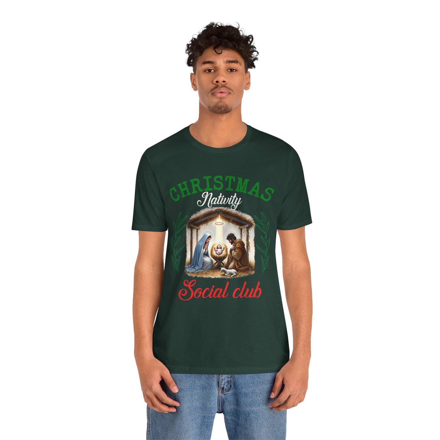 Christmas Nativity Social Club Shirt – Christian Nativity Scene Faith Holiday Tee