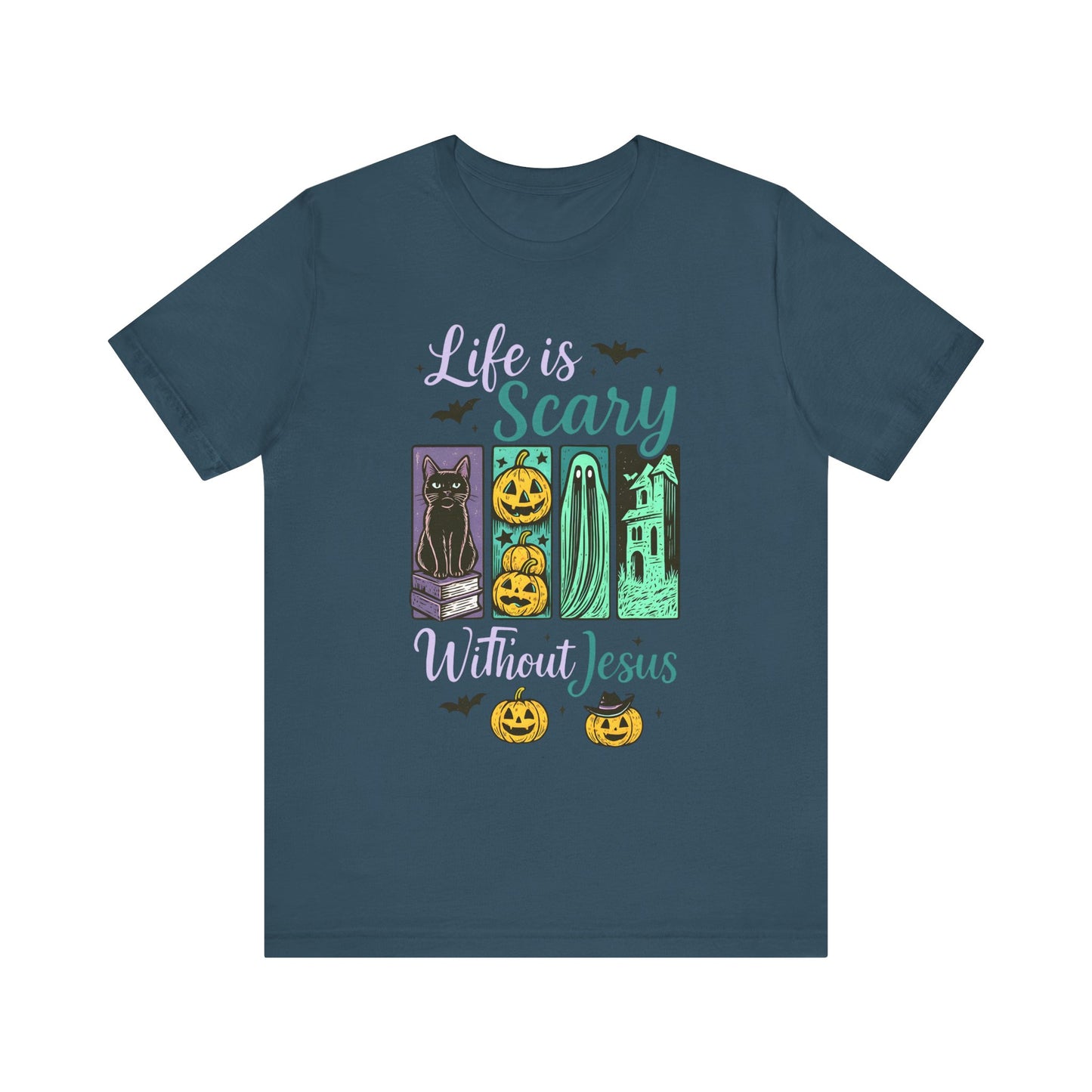 Life Is Scary Without Jesus Shirt – Christian Retro Halloween Faith Tee