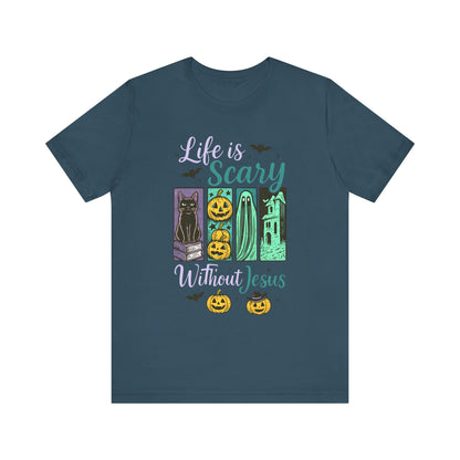 Life Is Scary Without Jesus Shirt – Christian Retro Halloween Faith Tee
