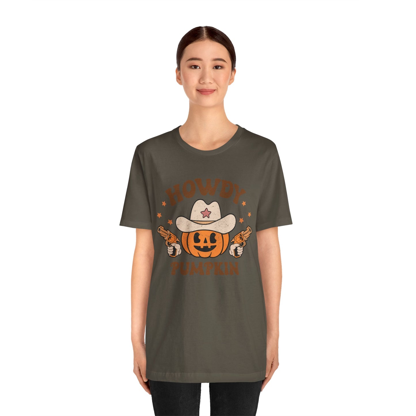 Howdy Pumpkin T-Shirt, Retro Western Cowboy Cowgirl Halloween Tee