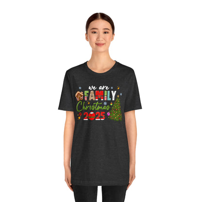 We Are Family Christmas Shirt – Matching Holiday Tee with Christmas Tree Lights