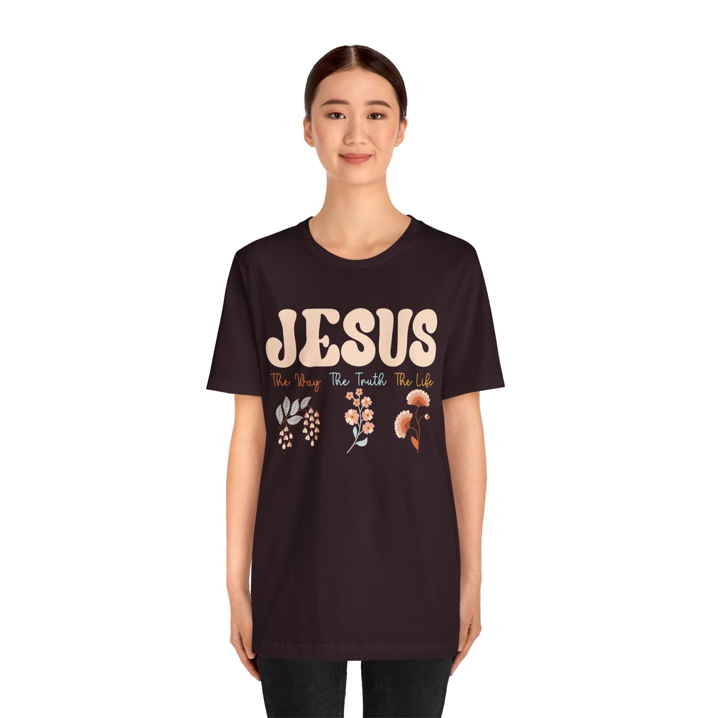Jesus The Way The Truth The Life Shirt – Groovy Floral John 14:6 Christian Tee