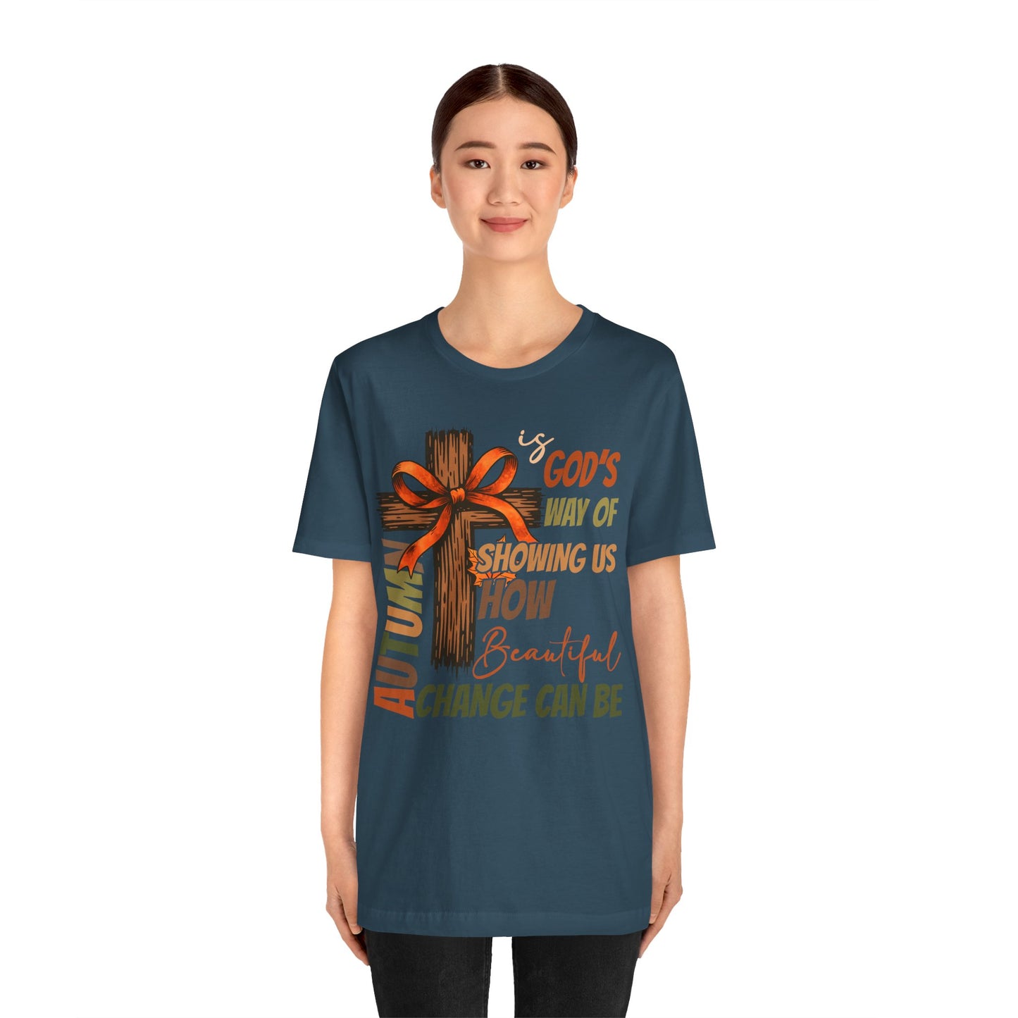 Autumn Is God’s Way Shirt – Coquette Bow Christian Cross Fall Thanksgiving Tee