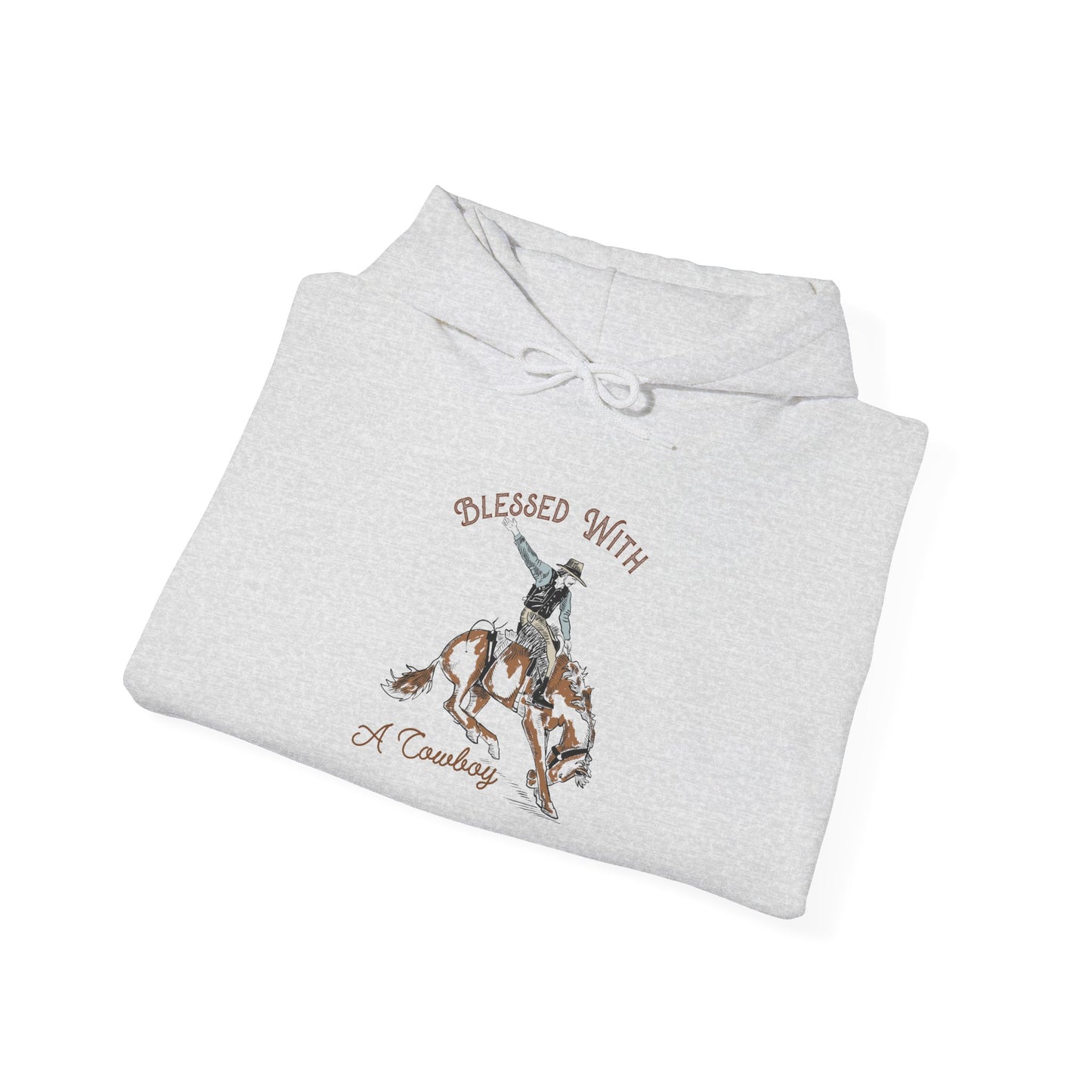 Blessed with a Cowboy Hoodie – Retro Christian Western Rodeo Country Pullover