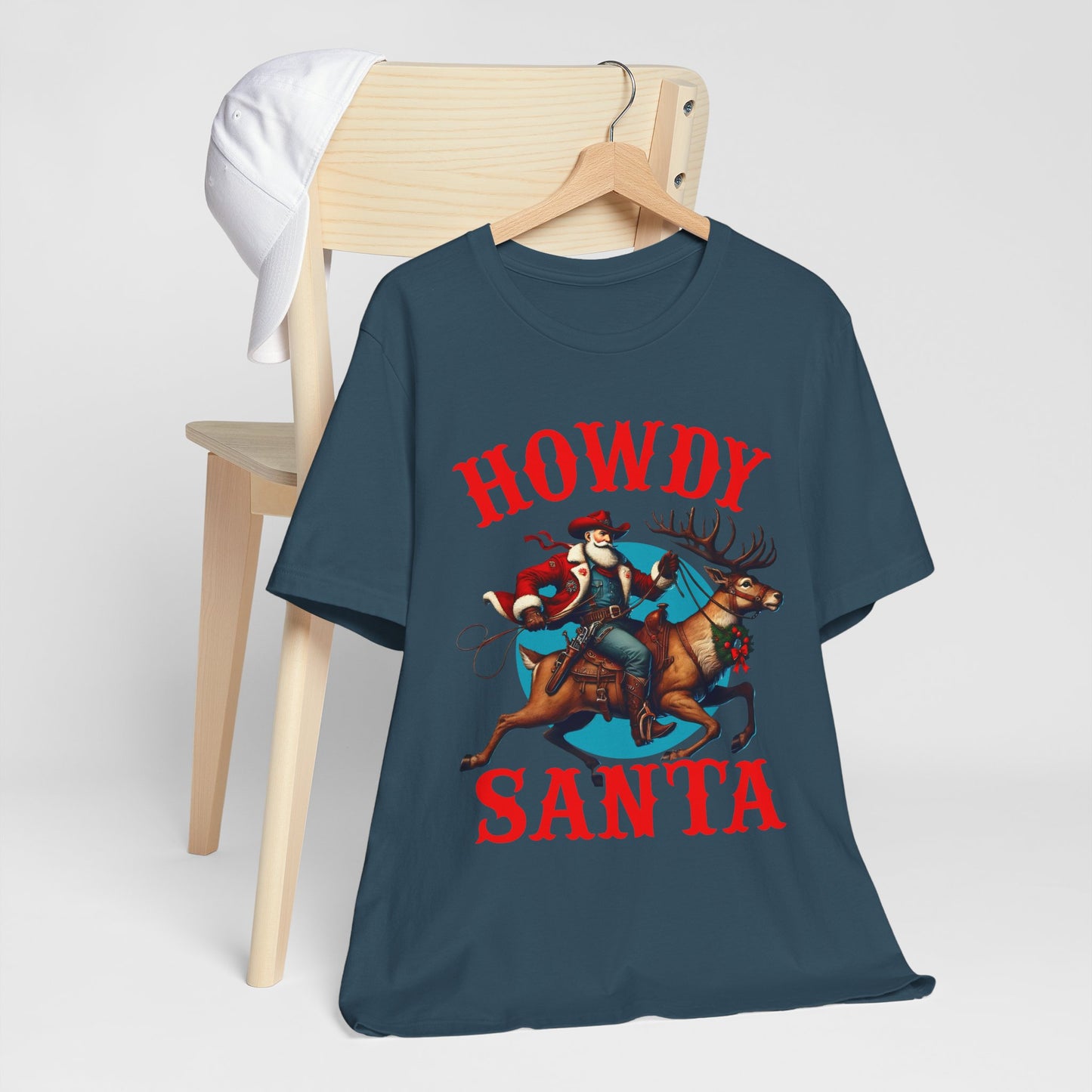 Howdy Santa Shirt – Funny Western Cowboy Riding Reindeer Christmas Rodeo Tee