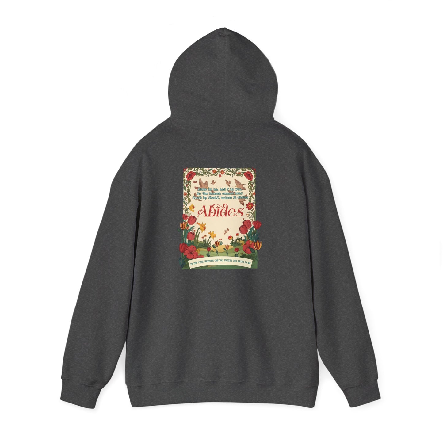 Abide in Me Hoodie – Faithful Blooms Bible Scripture Christian Pullover