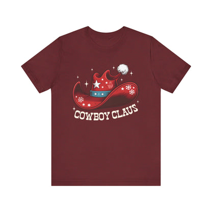 Cowboy Claus Christmas Shirt – Western Santa Hat Funny Cowboy Holiday Tee