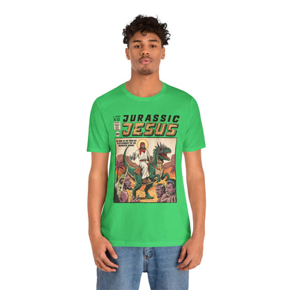 Jurassic Jesus Shirt – Dino-Riding Savior Comic Book Christian Tee