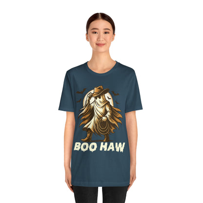 Boo Haw Shirt Ghost Cowboy Western Halloween Tee, Funny Rodeo Spirit Fall Outfit