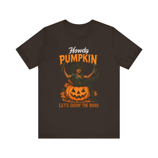 Howdy Pumpkin Shirt – Funny Black Cowgirl Western Halloween Tee