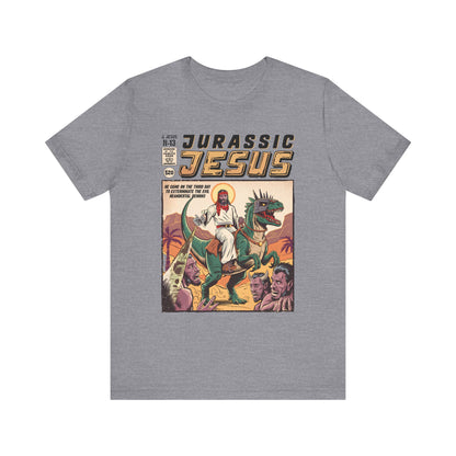 Jurassic Jesus Shirt – Dino-Riding Savior Comic Book Christian Tee