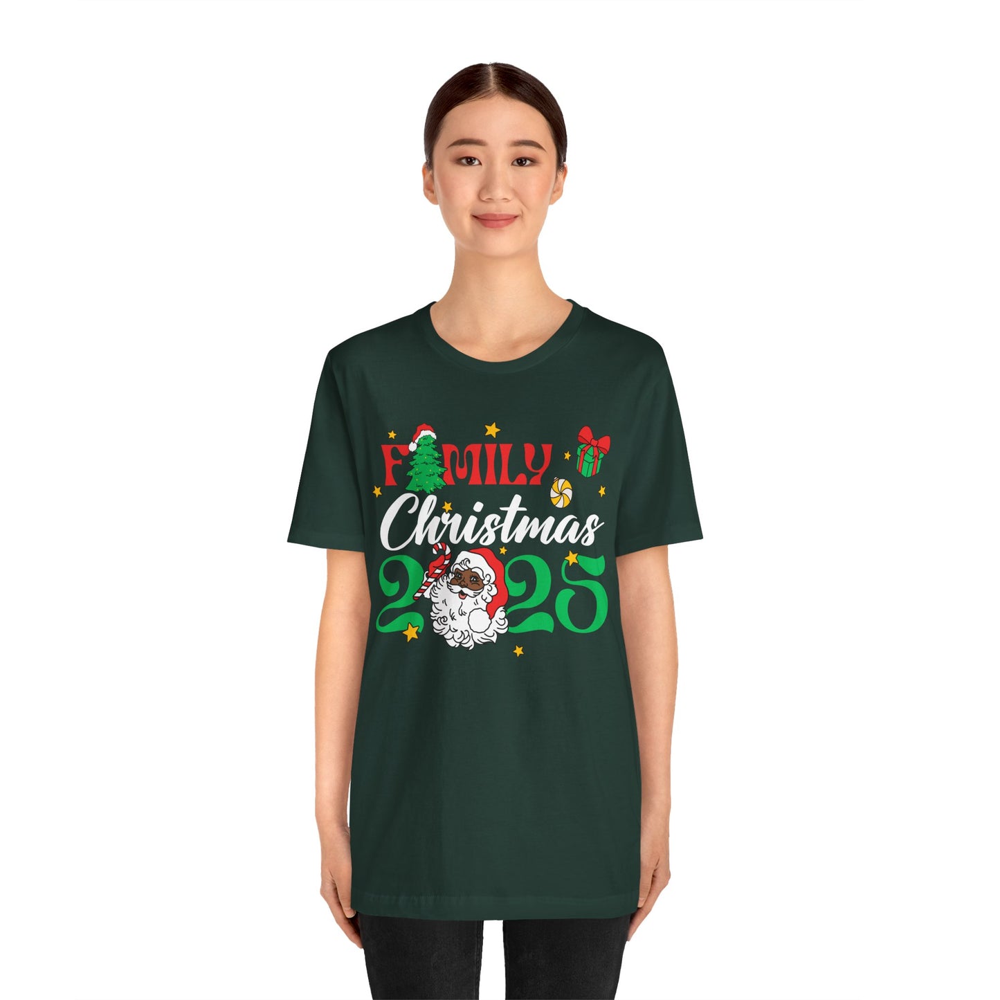 Family Christmas 2025 Shirt – Black Santa Afrocentric Matching Holiday Tee