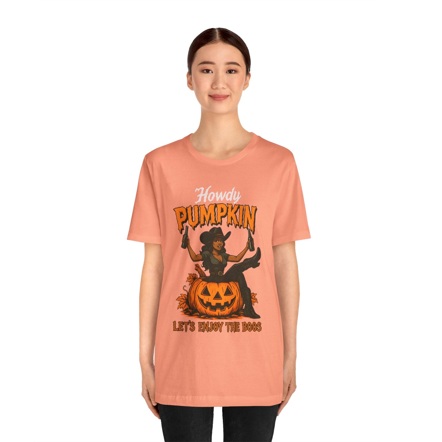Howdy Pumpkin Shirt – Funny Black Cowgirl Western Halloween Tee