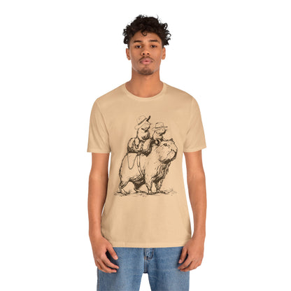 Vintage Rat Riding Capybara Shirt – Funny Western Cowboy Rodeo Tee
