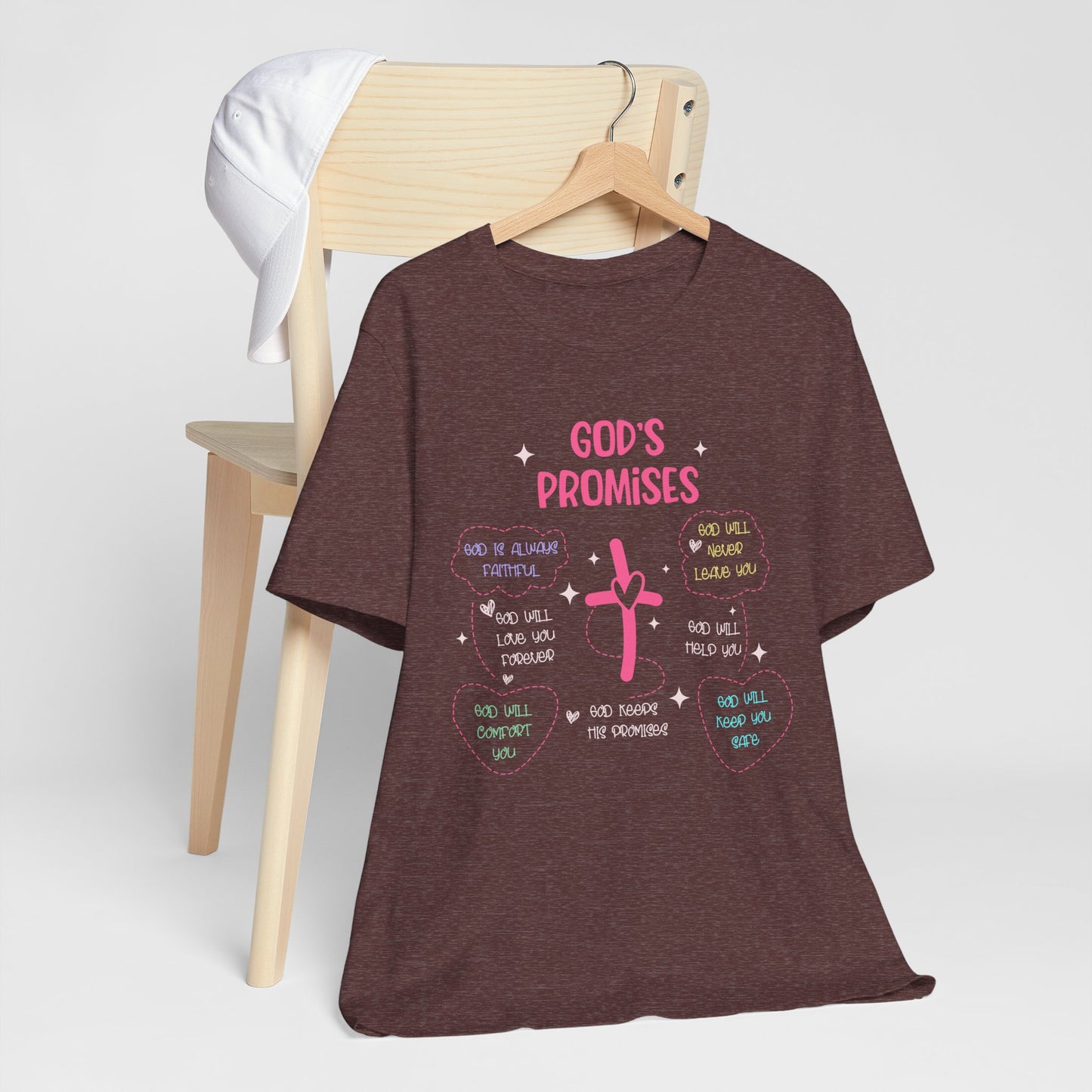 God’s Promise Shirt – Christian Rainbow Cross Bible Verse Faith Scripture Tee
