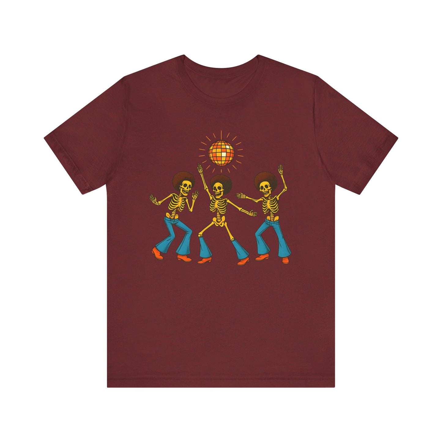 Disco Skeletons Dancing Shirt – Funny Retro 70s Halloween Party Tee