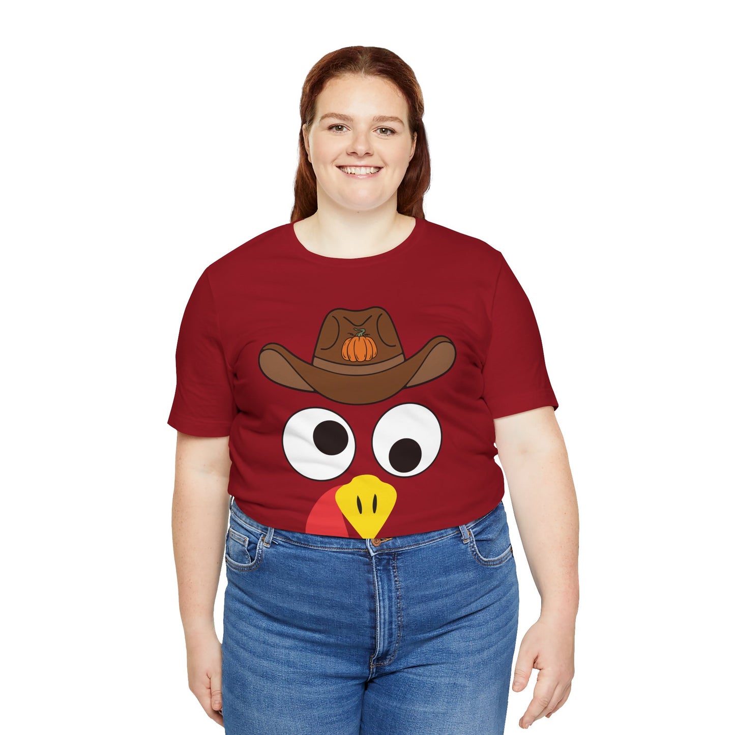 Thanksgiving Couples Turkey Face Shirt – Funny Cowboy & Cowgirl Matching Tee