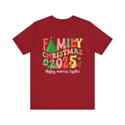 Family Christmas 2025 Shirt – Retro Groovy Xmas Lights Matching Holiday Tee